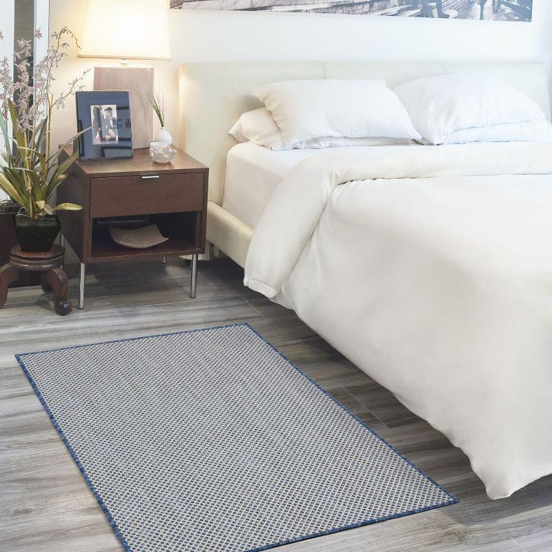 Nourison Courtyard COU01 Indoor/outdoor Area Rug - Ivory Blue 3' x 5'