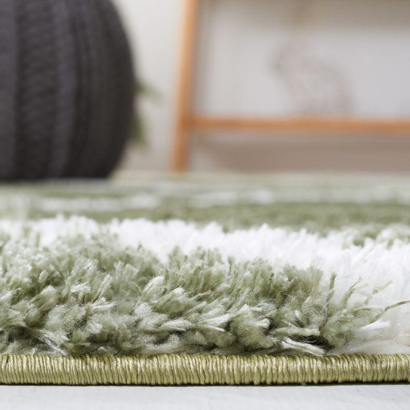 Tahoe Shag THO676 Power Loomed Runner Rug - Sage/White - 2'x9' - Safavieh.