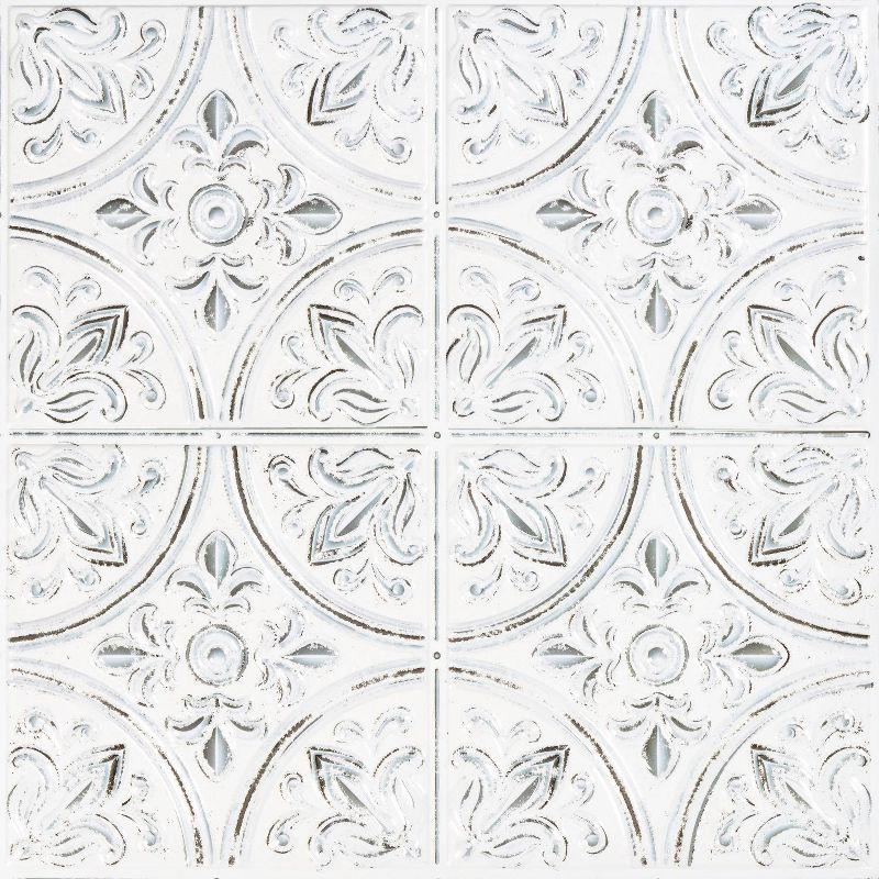 Victorian White Tin Peel and Stick Backsplash Tiles