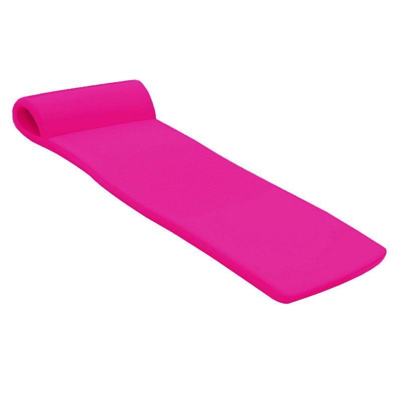 Flamingo Pink Foam Lounger with Roll Pillow