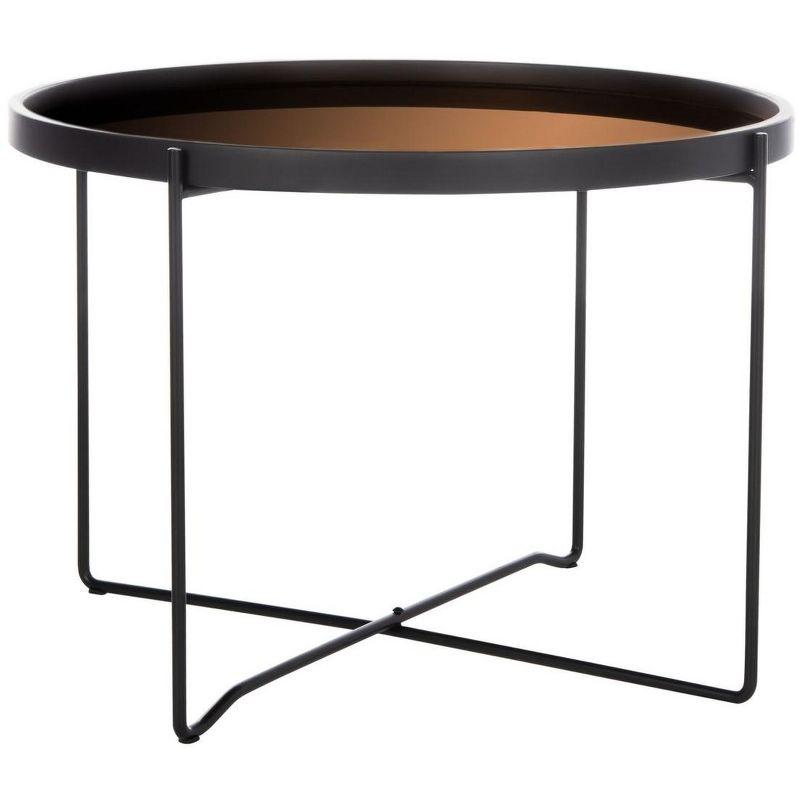 Ruby Medium Tray Accent Table - Rose Gold/Black - Safavieh.