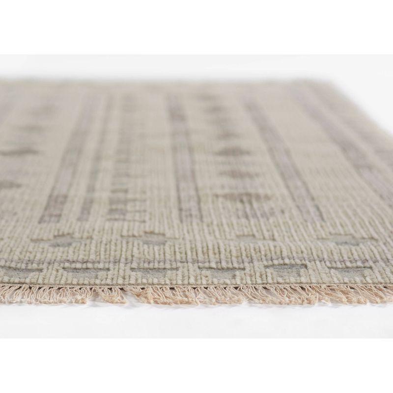 Handwoven Ivory Wool Rectangular 8' x 10' Area Rug