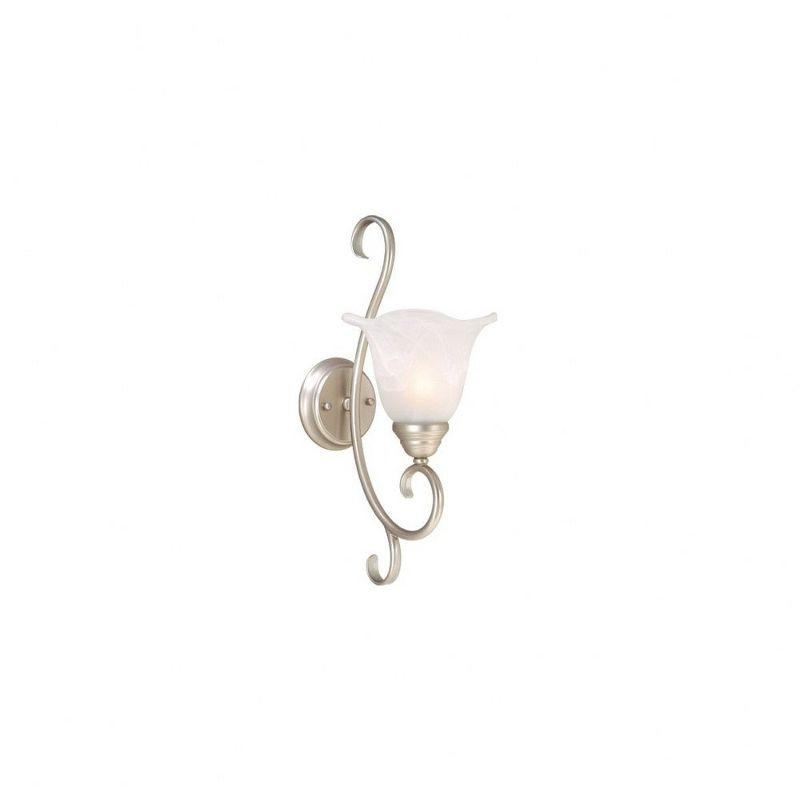 Bella Brushed Nickel Vanity Light with Alabaster Glass Shade