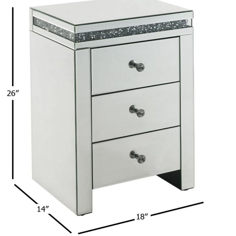 18" Noralie Accent Table Mirrored/Faux Diamonds - Acme Furniture