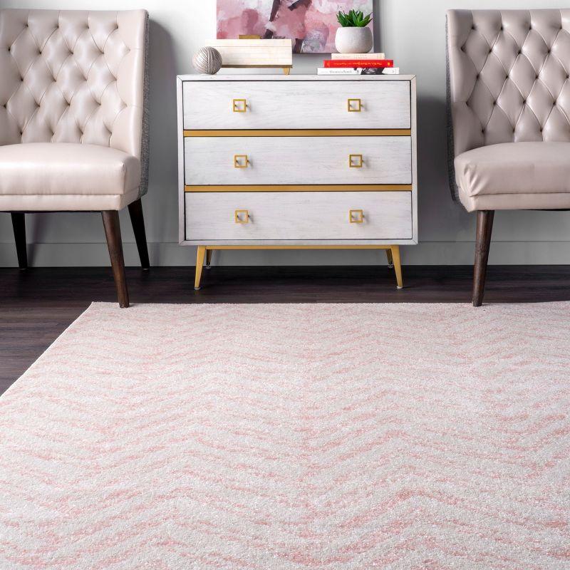 Nuloom Rosanne Geometric 5x7 Indoor Area Rug for Living Room Bedroom Dining Room Kitchen, Pink/Ivory
