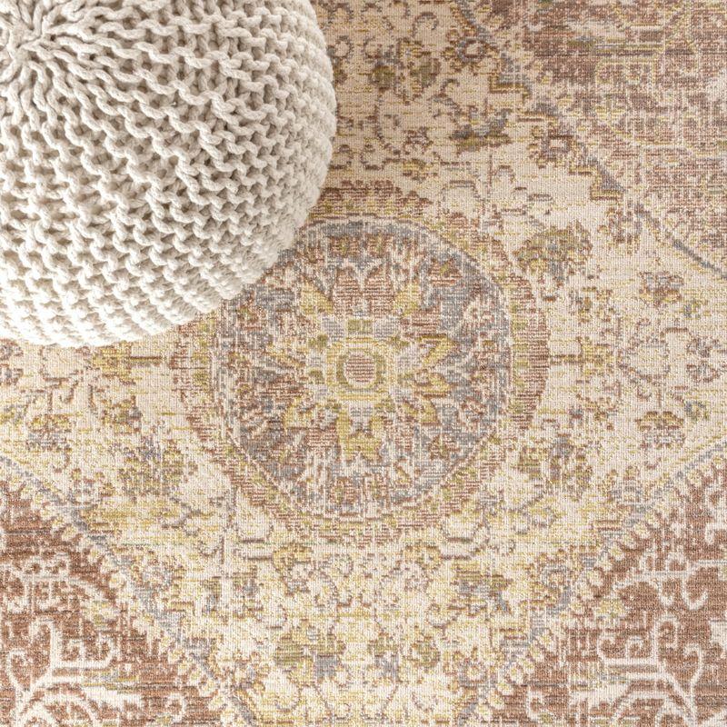 Reversible Gray/Brown Medallion 8' x 10' Synthetic Area Rug