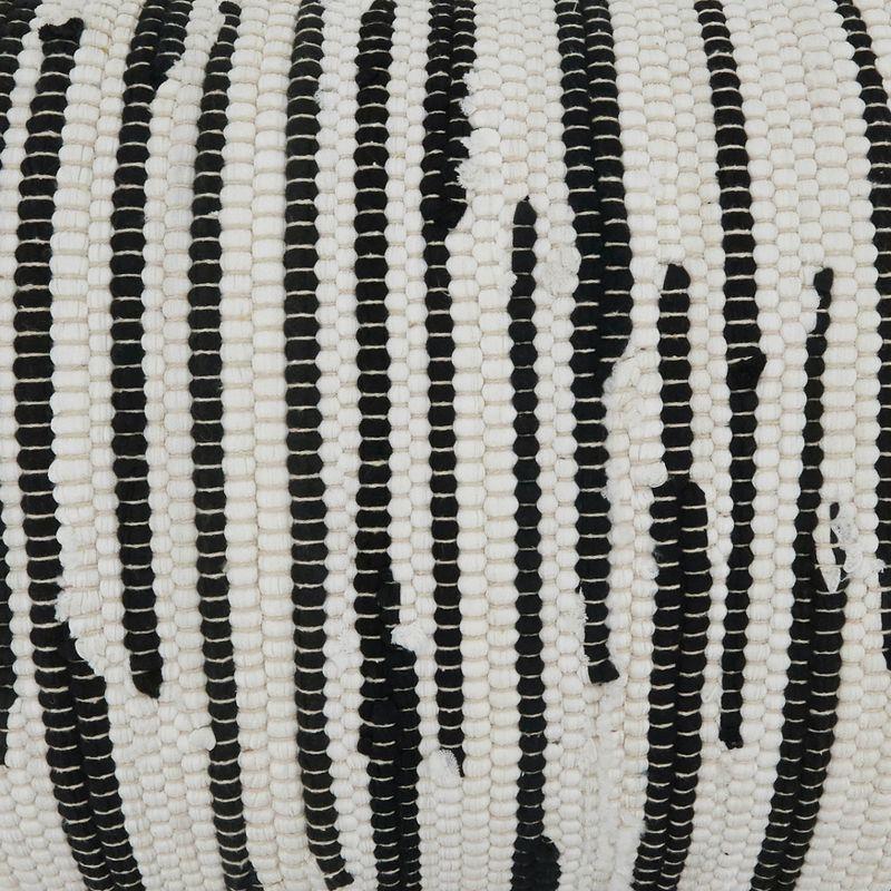 14"x23" Oversize Zebra Chindi Design Cotton Lumbar Throw Pillow Cover Black/White - Saro Lifestyle