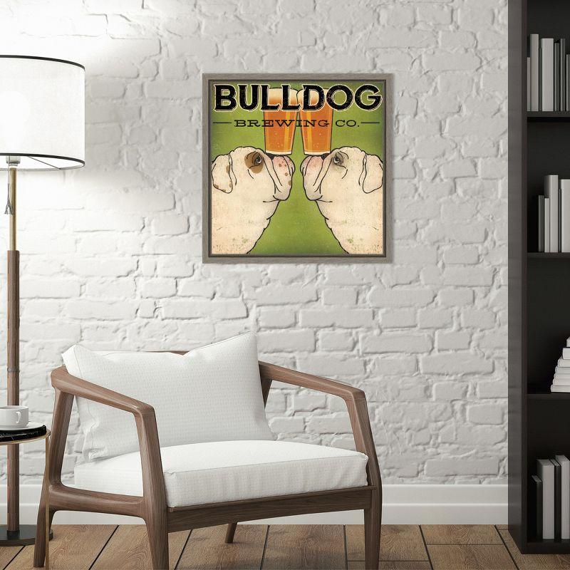 Amanti Art Bulldog Brewing by Ryan Fowler Framed Canvas Wall Art