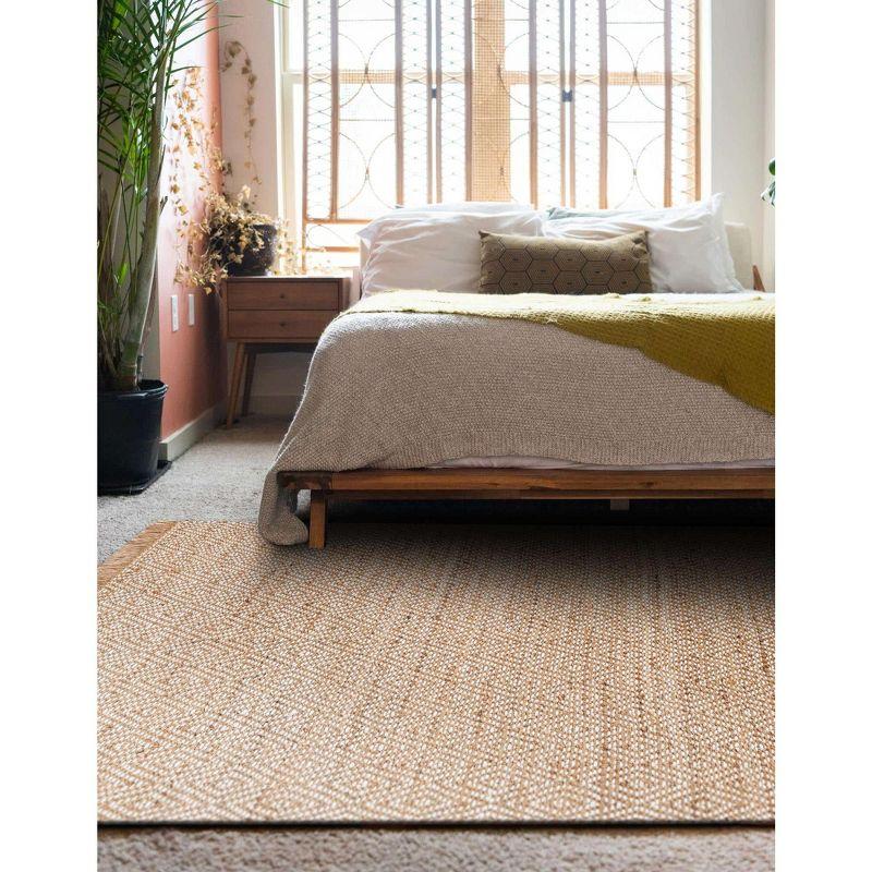 Handmade Rectangular Brown Braided Jute Area Rug