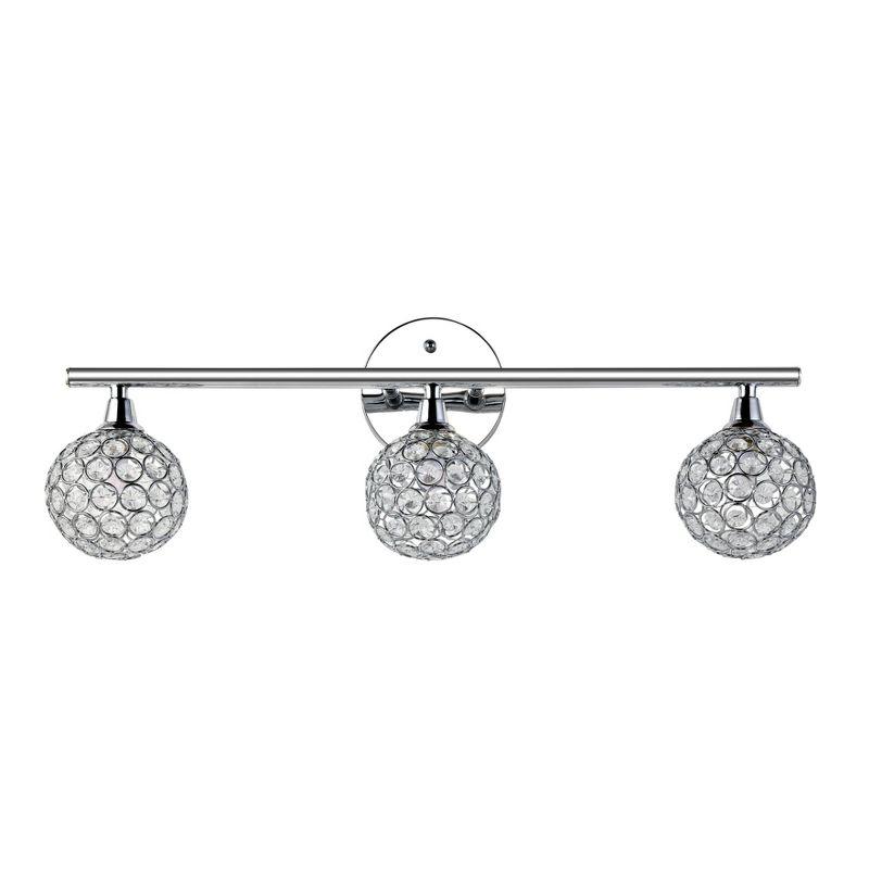 Maeve 8" Chrome and Clear Glass Outdoor Vanity Light