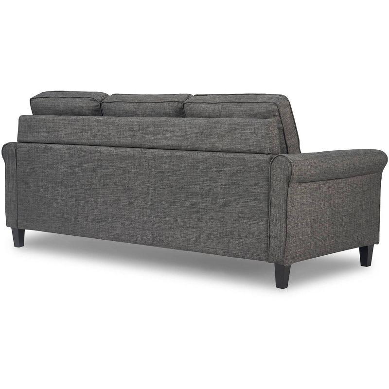 Harmon Dark Gray Microfiber Mid-Century Modern Sectional Sofa