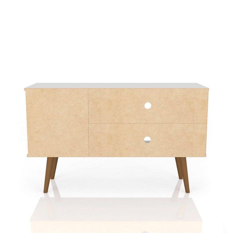 Liberty Mid Century Modern 2 Shelves and 1 Door TV Stand for TVs up to 46" White - Manhattan Comfort