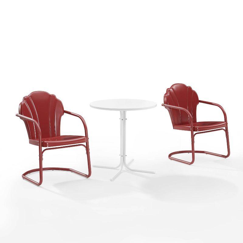 Crosley 3pc Tulip Retro Metal Bistro Set Red