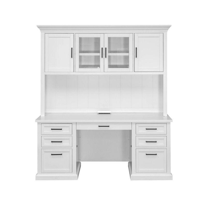 Modern Wood Hutch Fully Assembled White - Abby Collection - Martin Furniture