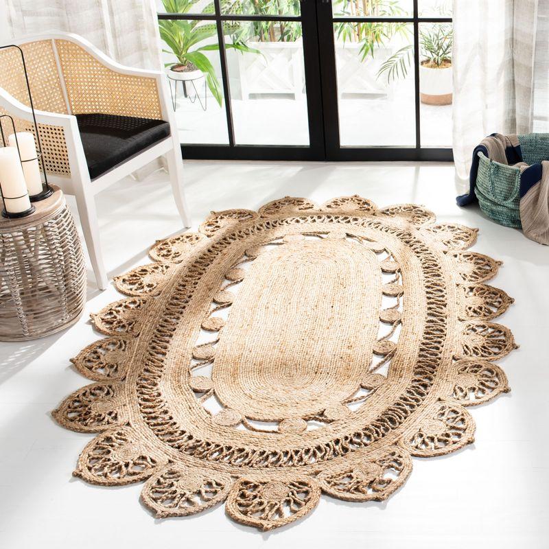 Eco-Friendly Handmade Oval Jute Area Rug - 7' x 9'