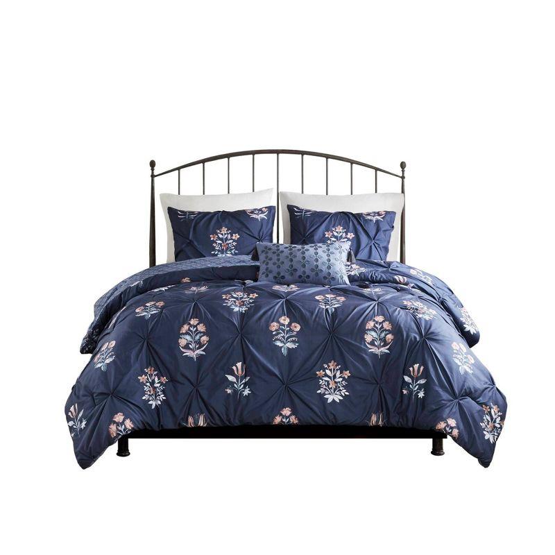 Marfa 4 Piece Pintuck Comforter Set With Throw Pillow