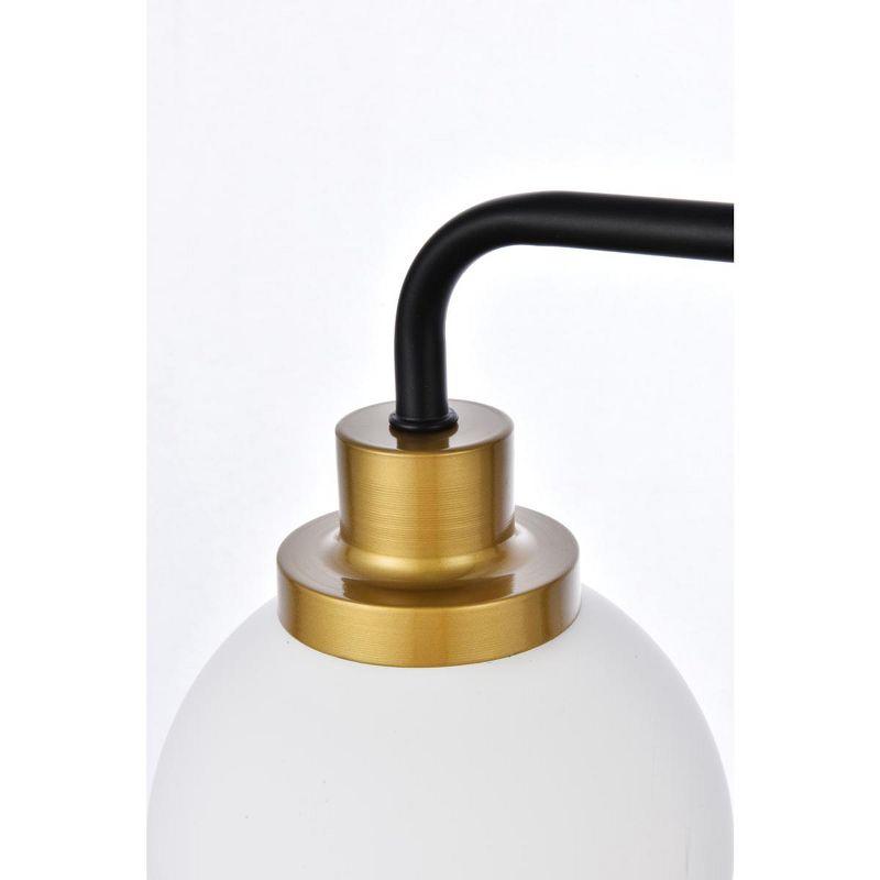 Elegant Lighting Hanson 4 lights bath sconce in black with brass with frosted shade