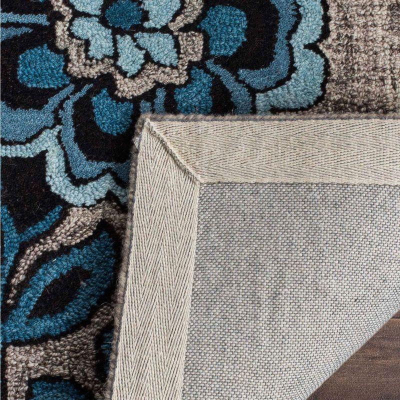 Elegant Gray Hand-Tufted Wool Rectangular Area Rug, 4' x 6'