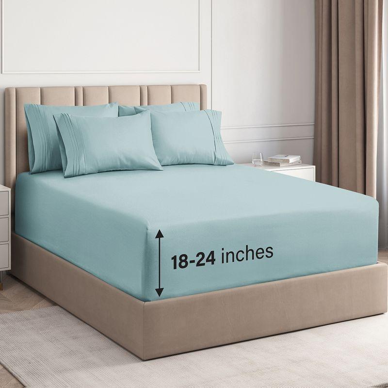 CGK Linens 6 Piece Extra Deep Pocket Ultra Soft & Cooling Sheet Set