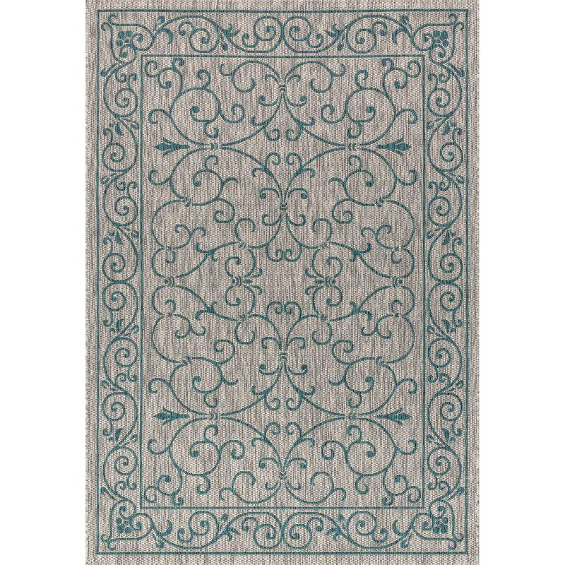 Charleston Vintage Filigree Textured Weave Indoor/Outdoor Area Rug  - JONATHAN Y