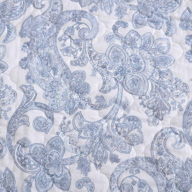 Field of Paisley Cotton Quilt Set Blue - Stone Cottage