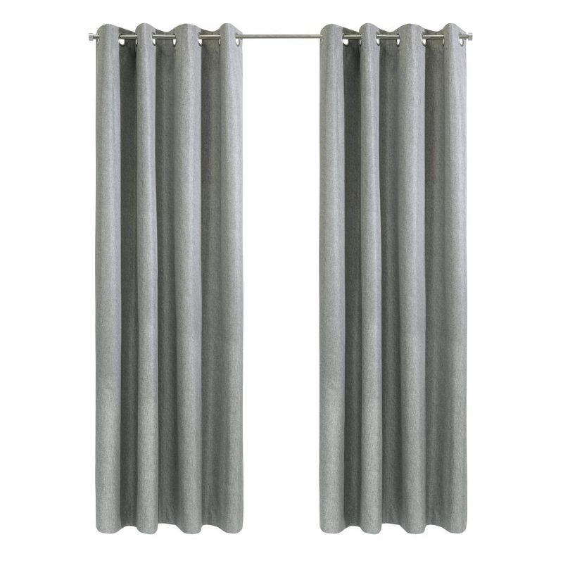 Denver Taupe Grey Blackout Grommet Polyester Curtains 52 x 95