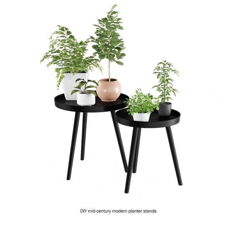 Nesting End Tables with Tray Top Black - Yorkshire Home: MDF Spindle-Legged Side & Accent Table Set