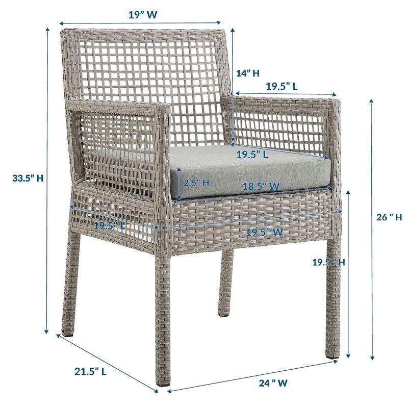 Modway Aura Outdoor Patio Wicker Rattan Dining Armchair - Gray Gray