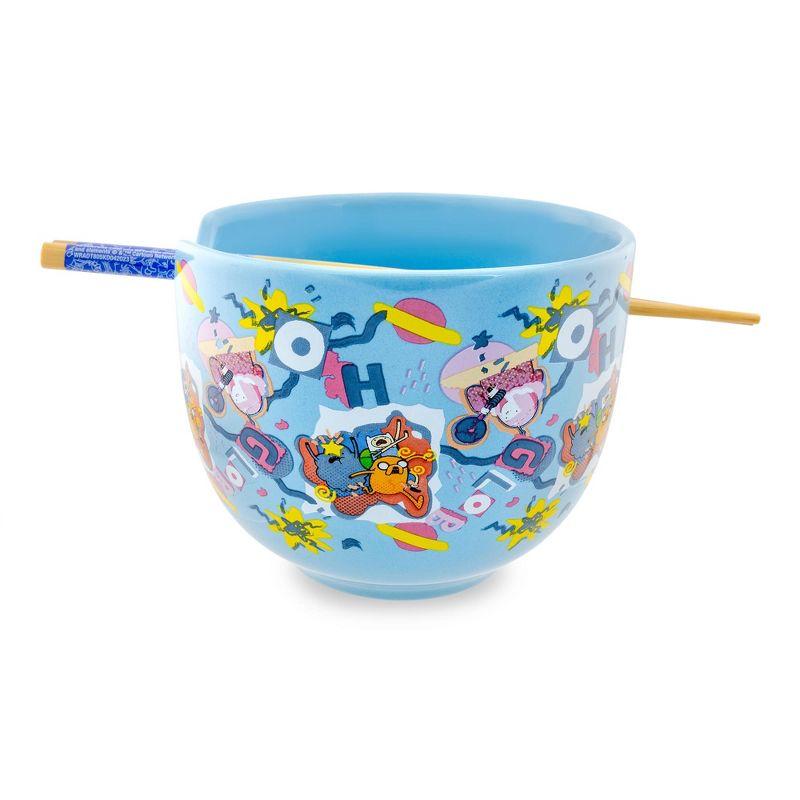 Silver Buffalo Adventure Time Toss Print 20-Ounce Ramen Bowl and Chopstick Set