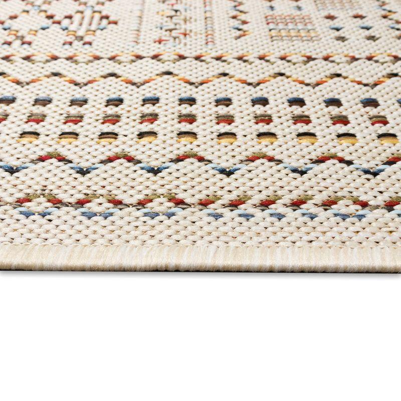 Liora Manne Avena Panel Stripe Indoor/Outdoor Rug Ivory 7'10" Square