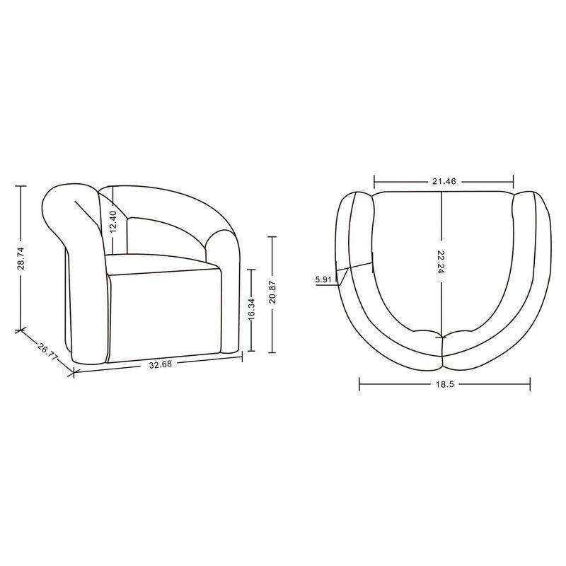 Manhattan Comfort Darian Modern Boucle Upholstered Accent Chair Gray: Pine Frame, Foam Cushion, No Assembly Required