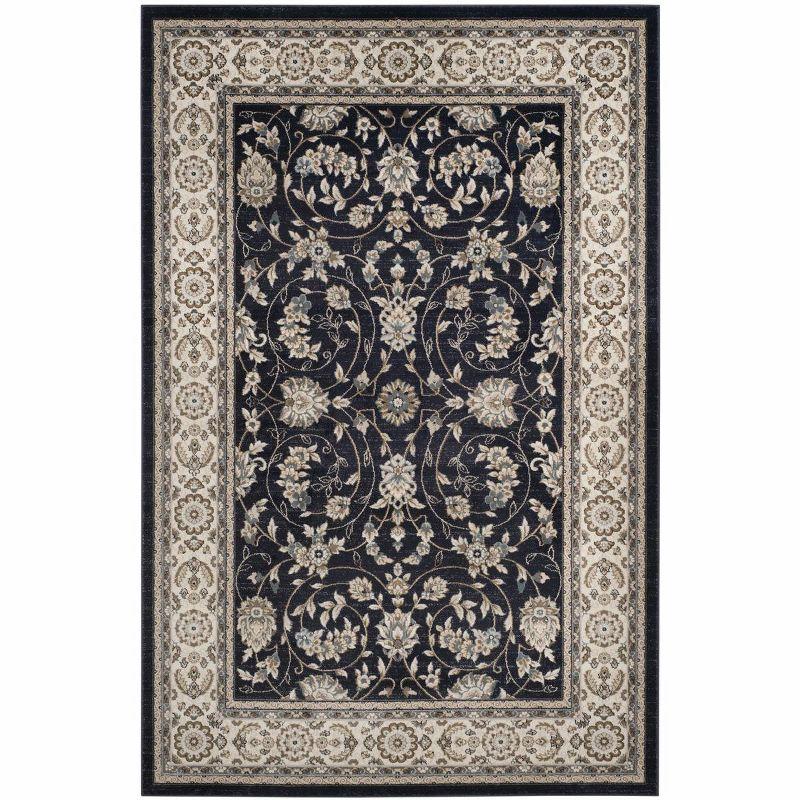 Lyndhurst LNH340 Power Loomed Area Rug - Anthracite/Cream - 8'x10' - Safavieh