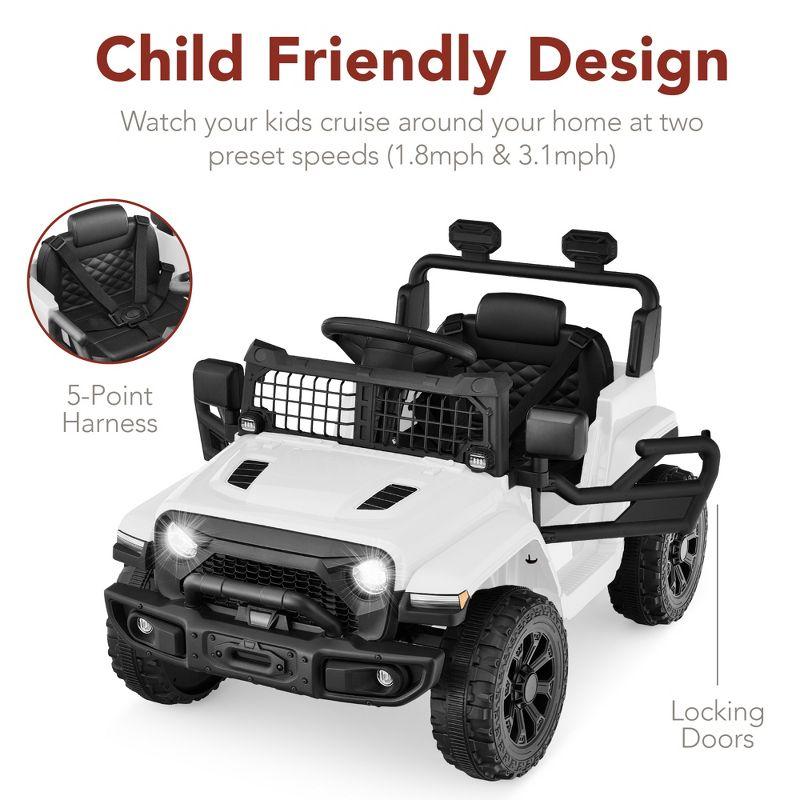 Best Choice Products 6V Kids Ride-On Truck Car w/ Parent Remote Control, 4-Wheel Suspension, LED Lights - White
