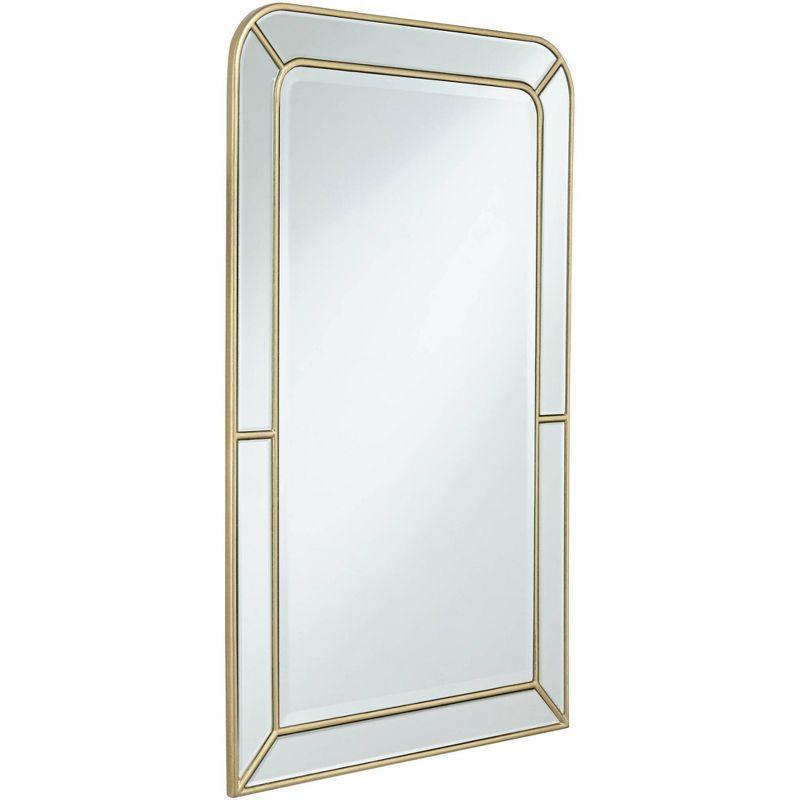 Possini Euro Design Rectangular Vanity Wall Mirror Modern Glam Beveled Edge Shiny Silver Leaf Frame 26" Wide for Bathroom Bedroom Living Family Room