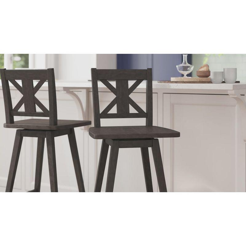 Taylor & Logan Bakersville Modern Farmhouse Wooden Swivel Bar and Counter Stool