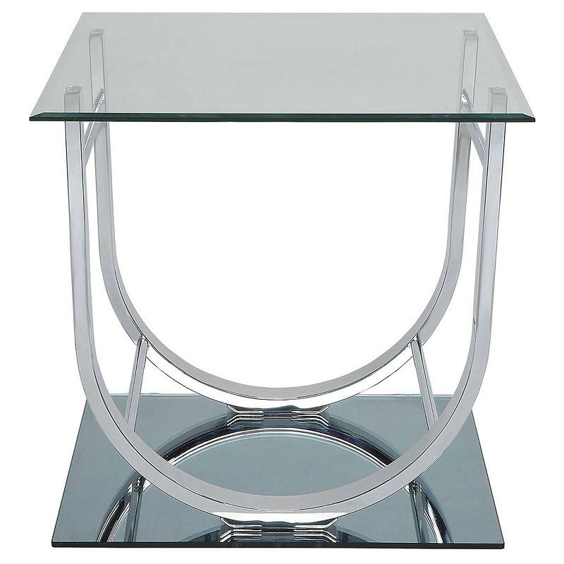 Danville End Table with Glass Top Chrome - Coaster