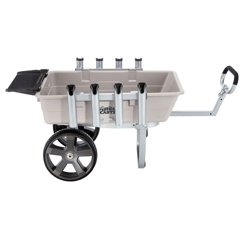 Gorilla Carts 200 Pound Capacity Foldable Heavy Duty Poly Fishing and Marine Outdoor Sporting Goods Utility Cart with Rod Holders and Bait Tray, Gray