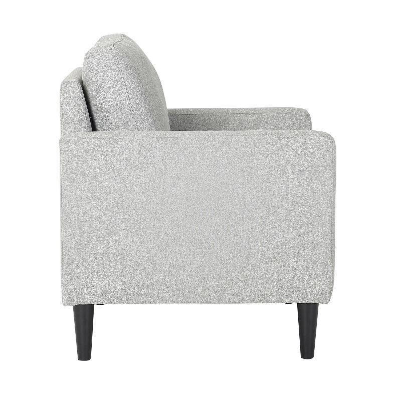 Wendy Arm Chair Polyester/Wood Black/Gray - LumiSource: Plush, Comfortable Reading & Living Room Seating