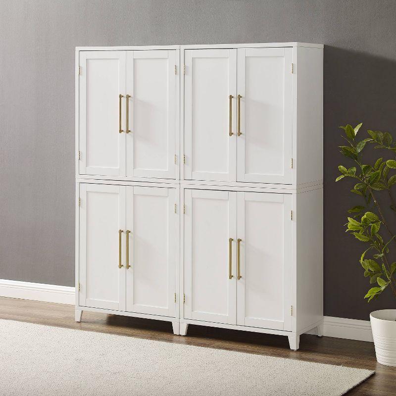 Crosley 70" Roarke 2pc Kitchen Pantry Storage Cabinet Set White