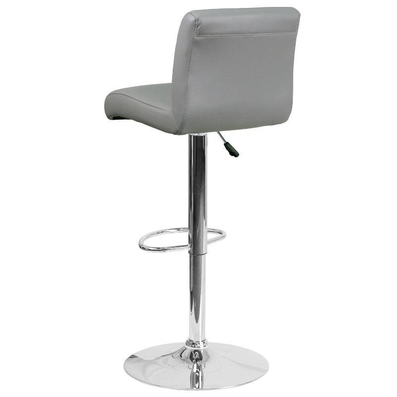Flash Furniture Contemporary Vinyl Adjustable Height Barstool with Rolled Seat and Chrome Base