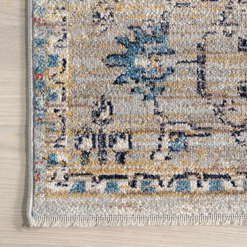 Nuloom Marley Medallion 2x10 Runner Indoor Area Rug for Living Room Bedroom Dining Room Entryway Hallway Kitchen, Blue/Beige