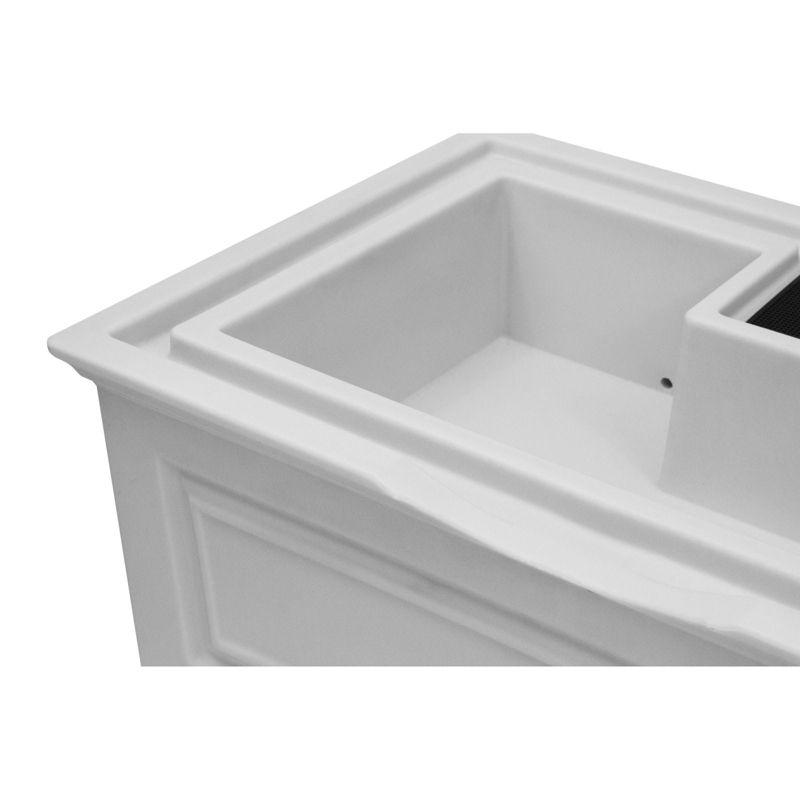 Good Ideas Savannah Colonial Style 42 Gallon Rain Saver Barrel with Self-Draining Garden Planter and Brass Spigots, Light Gray