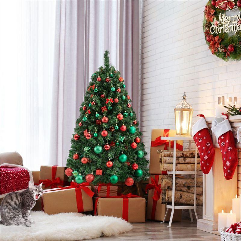 Yaheetech 4.5ft Hinged Spruce Artificial Christmas Tree Holiday Decoration with PVC Tips, Green
