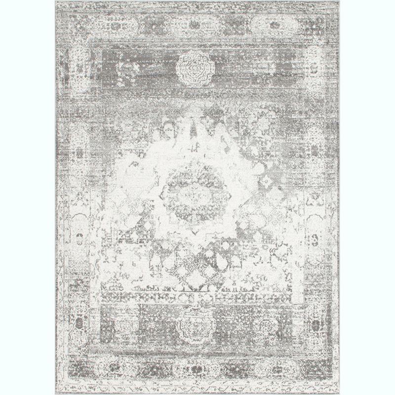 Unique Loom Rosso Collection Area Rug - Bellini (9'  x 12' 2" Rectangle Gray/Ivory)