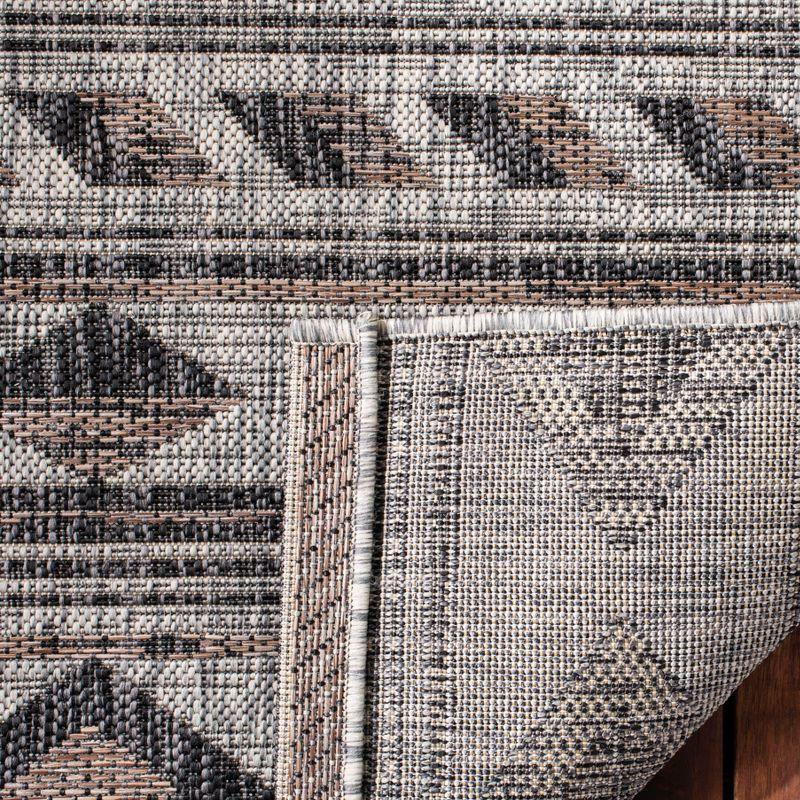 Courtyard CY8529 Power Loomed Indoor/Outdoor Area Rug - Grey/Black - 4'x4' - Safavieh.