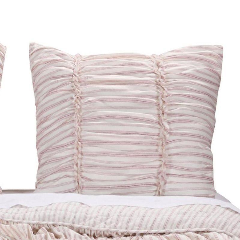 Farmhouse Chic Red Striped Cotton Pillow Sham