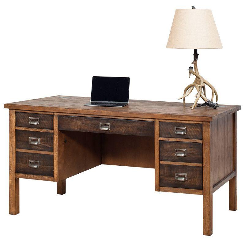 Heritage Half Pedestal Desk Brown - Martin Furniture