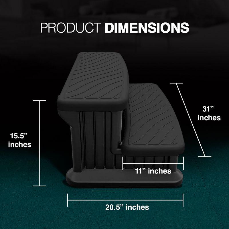 Black Universal Spa & Hot Tub Outdoor Steps with No Slip Grip