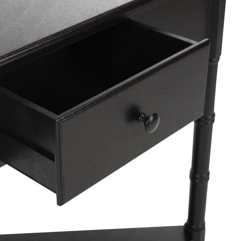 Gomez Corner Console Table - Distressed Black - Safavieh