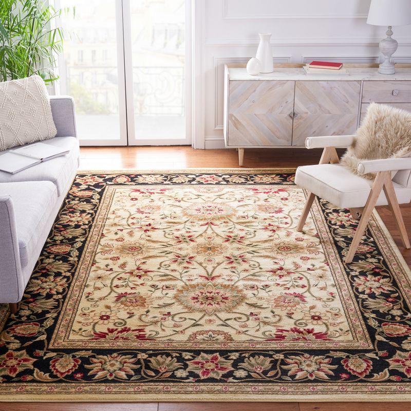Lyndhurst LNH212 Power Loomed Area Rug - Ivory/Black - 8'x8' - Safavieh